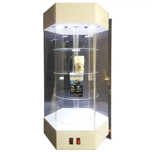 4 Tier Rotating Acrylic Display Cabinet With LED Light