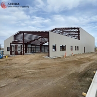 Nave Industrial Moderna de Gran Tamaño con Estructura de Acero Prefabricada, Superficie Galvanizada, Modelo Q235B/Q355B