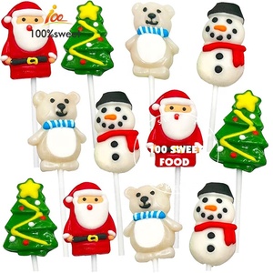 Variedad de piruletas navideñas festivas OEM de fábrica, dulces envueltos individualmente: Árbol de Navidad, muñeco de nieve, dulces de oso polar - Product Image 2