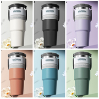 Mug Kopi Mobil Travel 20/30/40 oz Custom, Botol Air Tumbler Stainless Steel 304 Vakum Terisolasi dengan Pegangan