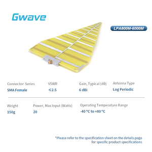 Ультра-Широкополосная Антенна 6 дБи, логпериодическая Антенна 800 МГц до 6 ГГц радиочастотная антенна - Product Image 2