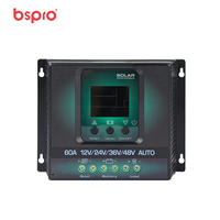 Pengontrol Pengisian Daya Surya PWM Bspro 50A 12V 24V 36V 48V Deteksi Otomatis Input PV 100V 2400W Regulator Baterai Panel Surya Rumah Tangga