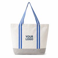 Sacs fourre-tout en toile personnalisés avec logo, vente en gros, couleur contrastée, fond à soufflets, réutilisables, pour la plage, promotionnels, en coton, pour le shopping