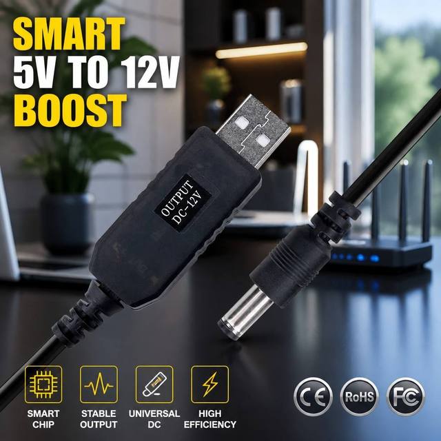 Annxin USB to DC Boost Cable 5V to 9V 12V Voltage Step up Power Converter for WiFi Router LED Strip Factory Wholesale