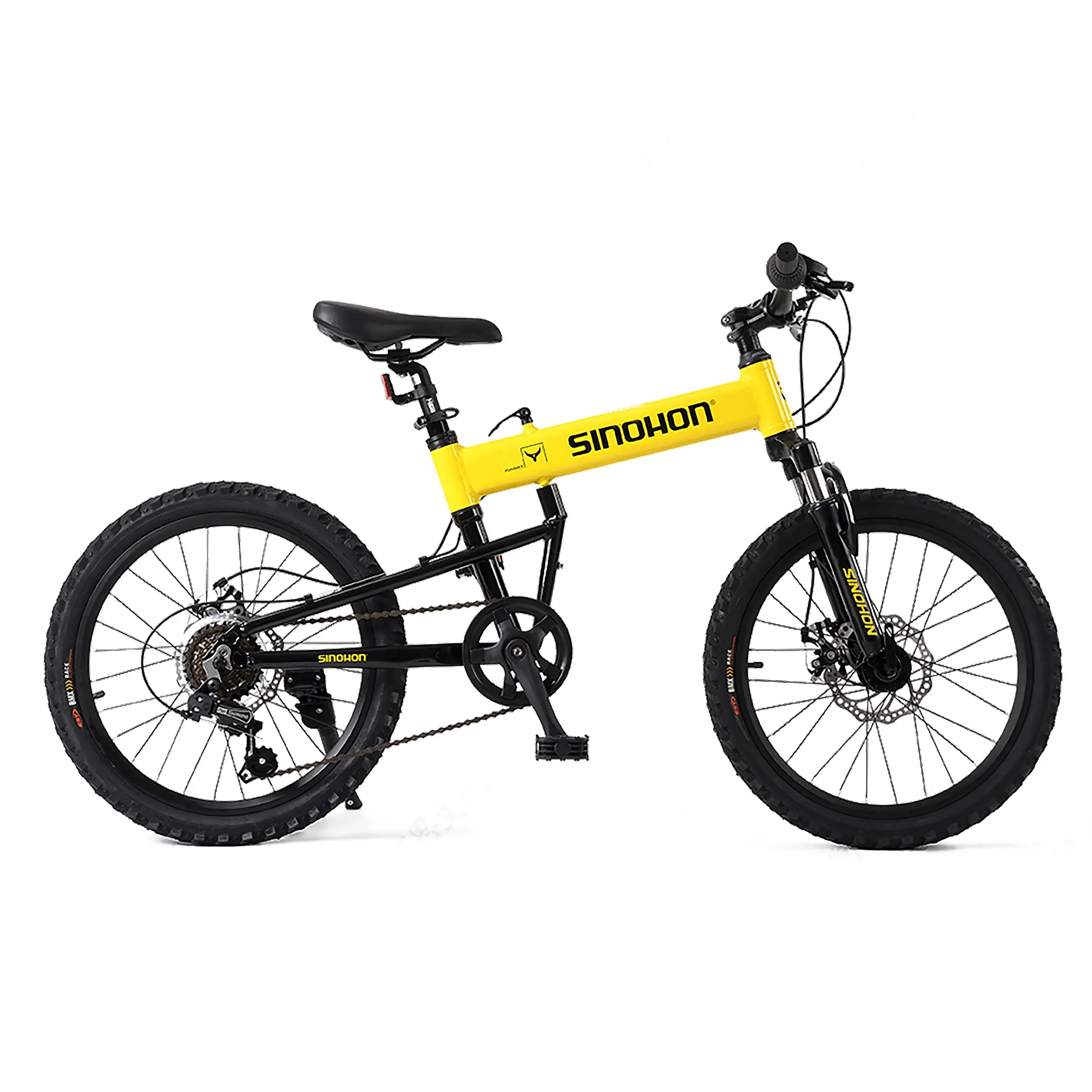 SINOHON custom yellow black white aluminum alloy 6 speed 20 inch mountain folding bike