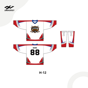 เสื้อกีฬาฮอกกี้น้ำแข็งพิมพ์ลายซับลิเมตโพลีเอสเตอร์ชุดฮอกกี้ออกแบบได้ตามต้องการ - Product Image 6