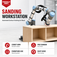 Robot de ponçage collaboratif flexible, bras de cobot multi-articulé pour la finition automatique des meubles et des surfaces en plastique