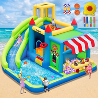 FBSPORT Châteaux gonflables pour enfants, mini-parc aquatique gonflable complet, châteaux gonflables avec toboggan aquatique gonflable