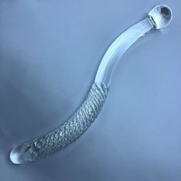 Dildo en verre lisse, double extrémité, en forme de pénis, pour le plaisir, en forme de S, pour stimulation du point G, plug anal