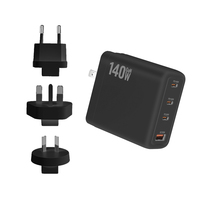 Bloc chargeur USB C 140W, chargeur GaN à 4 ports Station de charge rapide USB C, chargeur mural 3C1A PD3.1 Adaptateur secteur pour ordinateurs portables