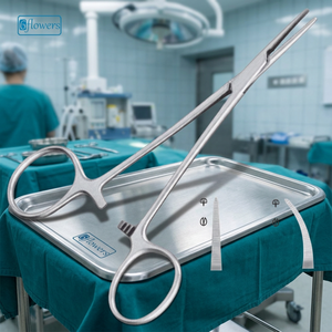Gflowers Pince hémostatique Halsted à dents de rat droites 1x2, instrument chirurgical pour chirurgie générale, certifié CE - Product Image 3