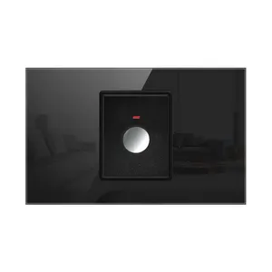 Amerikan standart dokunmatik kontrollü gecikme duvar anahtarı 118 tipi siyah temperli cam Panel AYDINLATMA elektrikli anahtarları
