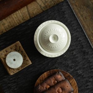 Ding Kiln White Lotus Petal Three Piece Covered Bowl <b>Teacup</b> Porcelain Gaiwan For Kung Fu Tea Set Household Use - Product Image 4