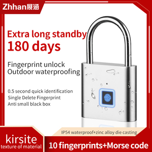 Candado de aluminio inteligente de Seguridad Biométrica de <span class=keywords><strong>China</strong></span>, candado de huella digital con candado electrónico a prueba de agua - Product Image 2