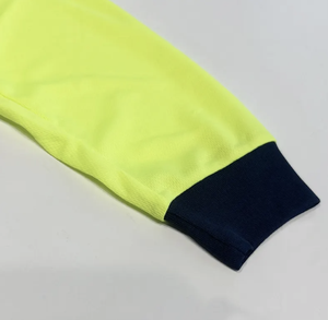 Camisetas de malla de punto Birdseye de manga larga, ropa de trabajo de poliéster fluorescente para trabajadores de la construcción, ropa de seguridad reflectante en la espalda - Product Image 3