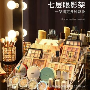 Makeup Organizer Storage Box Multi Layer Desktop Cosmetic Display Rack For Eyeshadow <b>Powder</b> <b>Compact</b> Lipstick Nail Polish - Product Image 2
