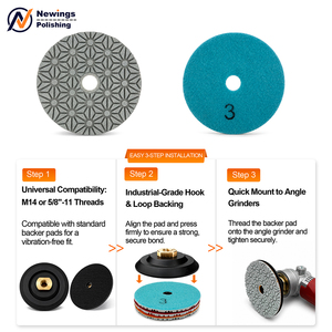 แผ่นขัดเพชรเรซิ่นบอนด์ OEM เกรดหยาบ ขนาด 1-2-3 4 นิ้ว สำหรับขัดเงา 3 ขั้นตอน ใช้กับเครื่องเจียร - Product Image 5