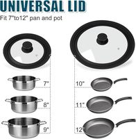 Couvercle universel pour casseroles et poêles Couvercle de casserole de 7 "-9",10 "-12" de diamètre pour ustensiles de cuisine Couvercle de casserole de remplacement en silicone