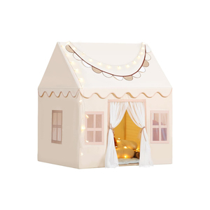 Grande tente de jeu d'intérieur pour enfants, château de princesse avec fenêtres, en tissu polyester et coton doux - Product Image 1