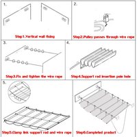 Vague rétractable auvent extérieur Gazebo télescopique pare-soleil Net résistant aux UV pare-soleil voile jardin extensible pare-soleil auvent
