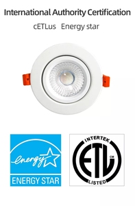 <span class=keywords><strong>Spot</strong></span> LED encastré COB orientable à 360 degrés, 4 pouces, 9W/12W, RGBW, 3CCT/5CCT, type cardan/œil de bœuf - Product Image 2