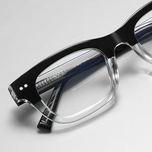 Occhiali Firstsense Square TR90 con Lenti Nere Trasparenti, Aste Sottili e Elementi Decorativi, Stile Sofisticato Retrò-Moderno Urbano - Product Image 2