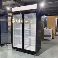 Réfrigérateur vertical commercial 800L en acier inoxydable 201, sans givre, pour boissons, avec porte verrouillable et affichage numérique