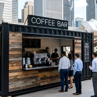 Kiosque de restaurant mobile préfabriqué, bar pop-up, café en conteneur maritime personnalisé de 10 pieds