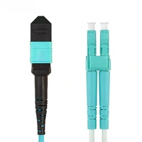 Cable de Fibra Óptica Multimodo NX CORE MPO a LC OM3 OM4 de 12 Núcleos, Conector de Distribución para Redes de Centros de Datos FTTH
