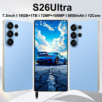 Smartphone débloqué S26 Ultra 5G avec écran de 7,3 pouces, processeur Deca Core, 16 Go + 1 To, appareil photo 108 MP, stylet intégré, Android 15
