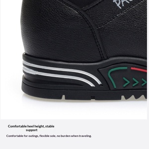 Black Leather Casual Sneakers for Women, Soft Non-slip Mom Shoes, Comfortable Lightweight Walking Shoes for Daily Wear - Product Image 4
