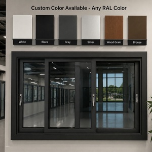 Fenêtre <span class=keywords><strong>coulissante</strong></span> d'angle avec double vitrage trempé, fenêtre d'angle en aluminium sur mesure <span class=keywords><strong>pour</strong></span> salon avec vue panoramique - Product Image 5