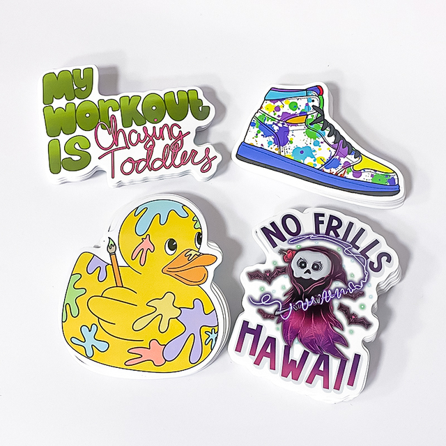 White Waterproof Vinyl Pvc Clear Glitter Die Cut Anime Vinyl Stickers Custom Design Vinyl Stickers Wholesale Custom Stickers