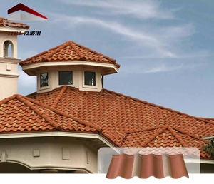 Tuile de <span class=keywords><strong>toiture</strong></span> en métal ondulé moderne revêtue de pierre - Ignifuge et imperméable pour immeubles d'appartements - Product Image 1