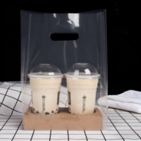 Sacs en plastique transparents jetables personnalisés pour café, lait, thé, emballage à emporter
