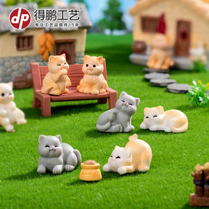 Figuras de Gatos en Miniatura de Resina, Decoración de Interiores, Juego de Adornos de Escritorio - Product Image 2