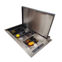 Évier de nettoyage ultrasonique double bac en acier inoxydable 304 robuste pour usage commercial, évier intelligent pour cuisine