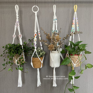 90cm <span class=keywords><strong>Macramé</strong></span> plante cintres intérieur cintre support <span class=keywords><strong>suspendu</strong></span> jardinière accrocher <span class=keywords><strong>Pot</strong></span> paniers Boho salon fait à la main en gros EH2504065 - Product Image 5