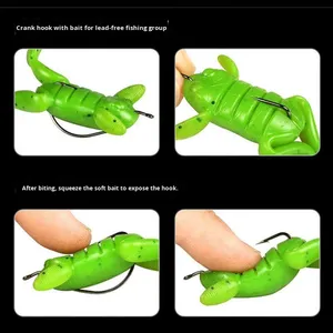 Nuovo modello di esca di <span class=keywords><strong>rana</strong></span> che calcia le gambe sistema di superficie esca ad alta imitazione vera esca morbida per la testa di serpente di pesce mandarino basso - Product Image 4