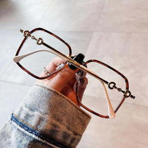 Nouvelles lunettes anti-lumière bleue à monture carrée, hybrides métal TR90, monture complète unisexe, montures de lunettes tendance - Product Image 3