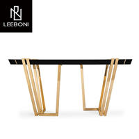 Petite console noire en bois pour hall d'entrée Offre Spéciale de luxe en acier inoxydable doré table console d'entrée en plexiglas