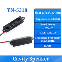 Venta al por mayor de fábrica: Unidad de audio cuadrada 5318 de 53*18MM, 4 ohmios, 1.5W, altavoz dinámico de cavidad de 92dB para máquinas publicitarias y juguetes.