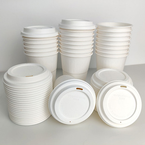 Paper Cover Disposable Eco Plastic Coffee Lids Sugarcane Bagasse Pulp 80mm 90mm Cup Lid Paper Cover Disposable Eco Plastic Coffee Lids Sugarcane Bagasse Pulp 80mm 90mm Cup Lid