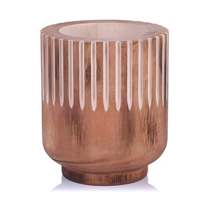 Vase à fleurs rustique en bois, pot de fleurs décoratif de table, vase en bois style ferme pour tulipes artificielles, arrangement floral, décoration intérieure - Product Image 1