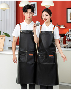 ผ้ากันเปื้อนแบบยาวกันน้ำ ทำจากหนัง PU นุ่ม ลายทวิล พร้อมสายคล้องคอ ใช้ได้ทั้งชายและหญิง เหมาะสำหรับใช้ในครัวและร้านอาหาร - Product Image 3