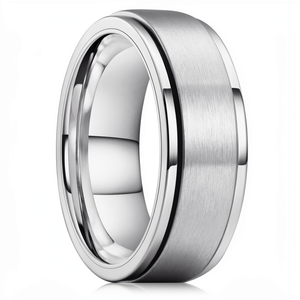 Bague de mariage en tungstène pour homme, finition brossée classique, design simple pour alliances - Product Image 1