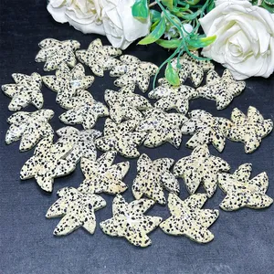 Wholesale Crystal Crafts Healing Product Carving Marine Biology Dalmatian Jasper Starfish Pendant For Use Decoration