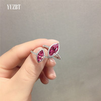 Bague en argent 925 avec diamant de 1 à 2 carats, taille brillant, testée, forme œil de cheval rose, moissanite, cadeau de mariage, bijoux fins