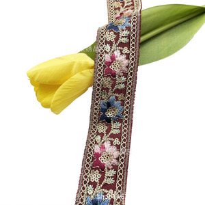 Encaje de lentejuelas de estilo étnico de 3,5 cm al por mayor, encaje bordado de malla Eugenia para mujer, encaje decorativo en puños y cuello - Product Image 5