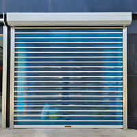 Porte à enroulement motorisée automatique en PC transparent pour entrée de bâtiment
